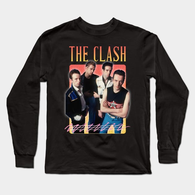 The Clash Retro Aesthetics Fan Art Long Sleeve T-Shirt by Ihkwan Art